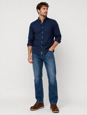 Lucky Brand Men's Straight Leg Medium Wash Jeans 33x32 Five-Pocket Denim